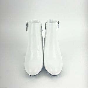 Sleek White Ankle Booties With Side Zippers